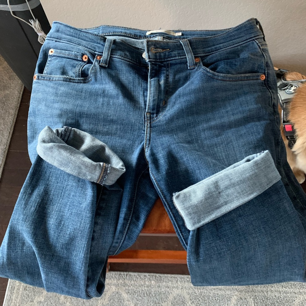 Like New LEVI'S MID RISE BOYFRIEND LAPIS GEM - 27w x 27l